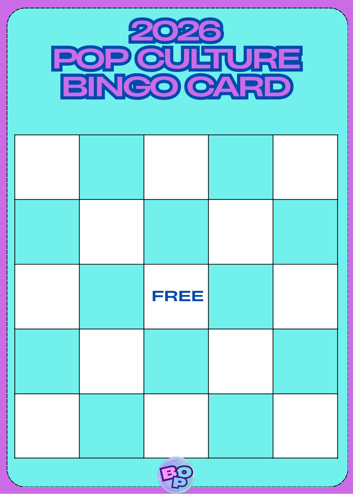 2026 Bingo Card
